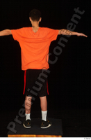  Danior black shorts black sneakers dressed orange t shirt shoes sports standing t poses whole body 0005.jpg
